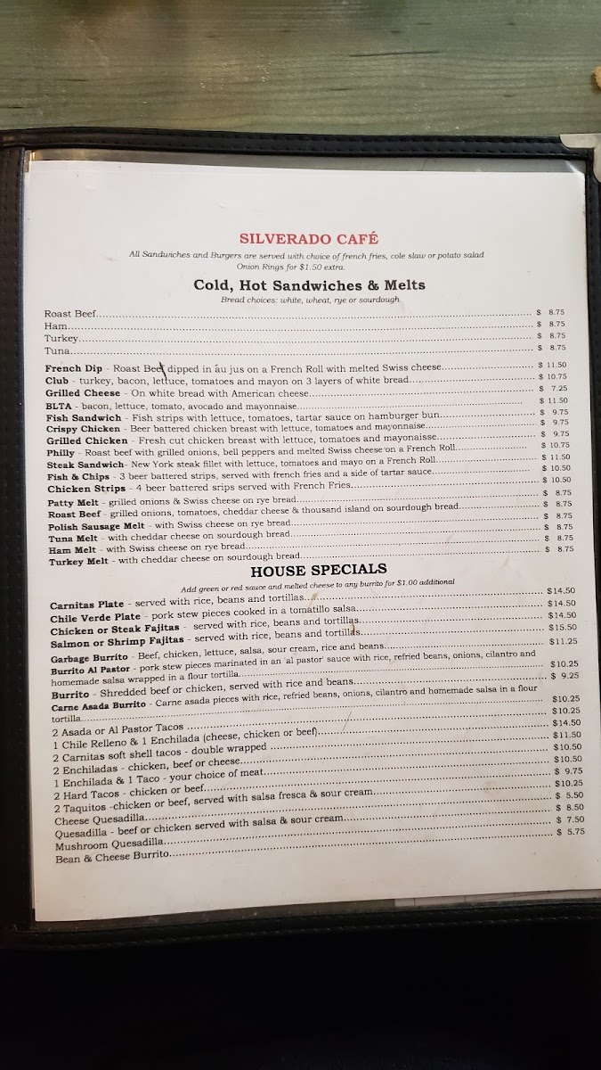 Silverado Cafe Menu - Image 5