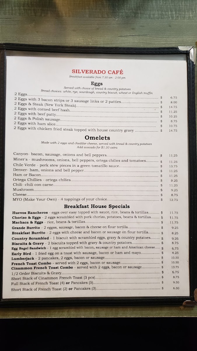 Silverado Cafe Menu - Image 6